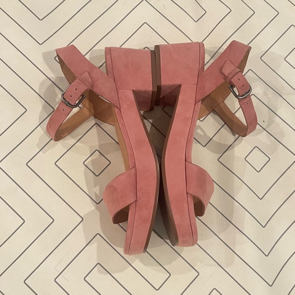 Madewell Pink Leather Block Sandals - Picture 7 of 14